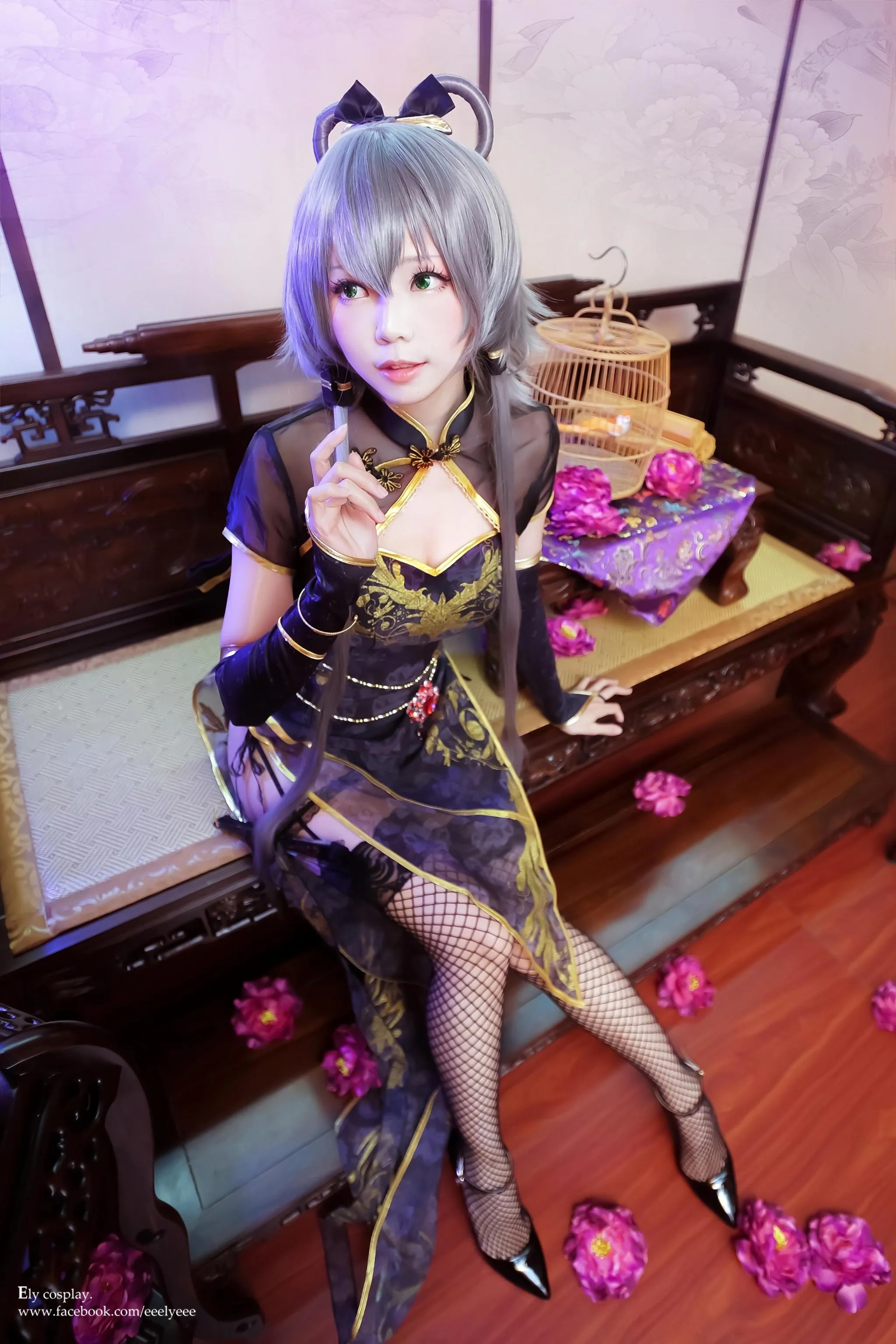 ElyEE子 – NO.55 天依-金丝雀旗袍 [13P]插图1